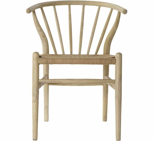 Formentera natural wood and rattan dining chairs available in Ibiza