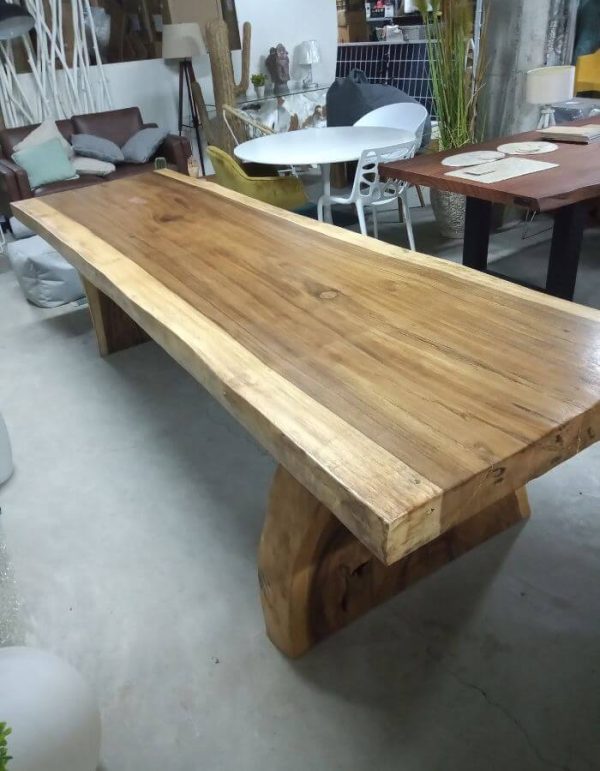 Mesa de comedor de madera de Suar de 3 metros