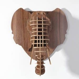 Elephant Wooden Animal Head Wall Decorations