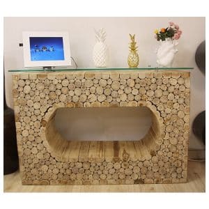Mesas consola de madera de teca natural