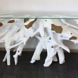 Mesa consola de raíz de teca