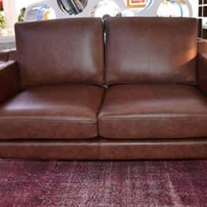 Sofá de cuero anilina estilo años 50